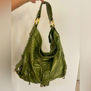 Isabella Fiore large Green slouchy hobo tote